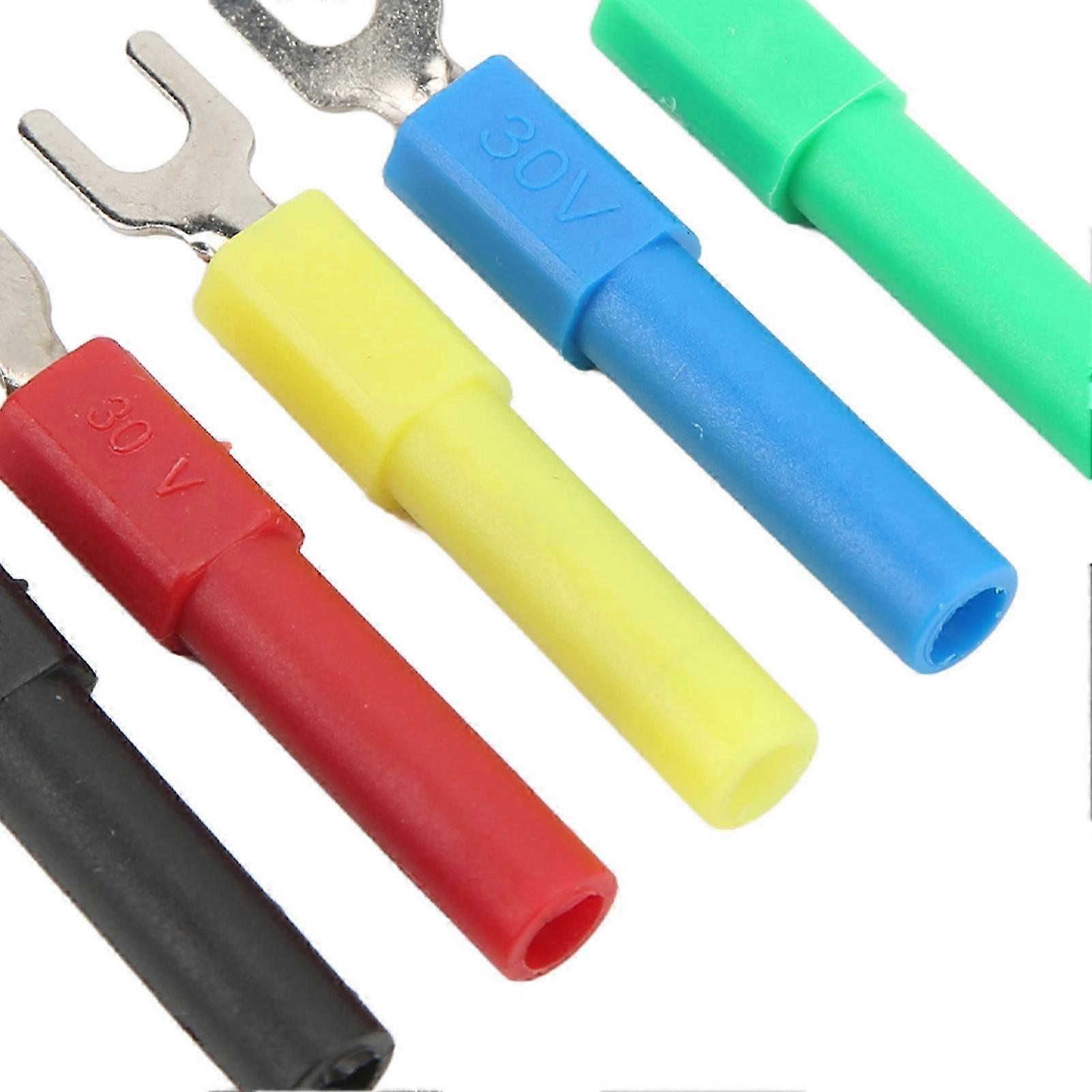 10PCS U Type Wire Connector Rear 4mm Socket 5 Color compatible with Multimeter Electronic Application