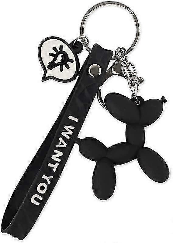 Silicone Alloy Balloon Dog Keyring