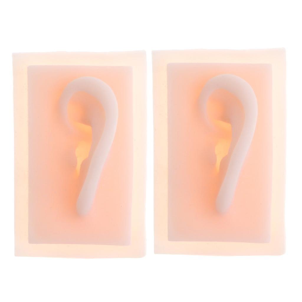 2Pcs Lifesize Silicone Human Left Acupuncture Ear Model  Study Kit