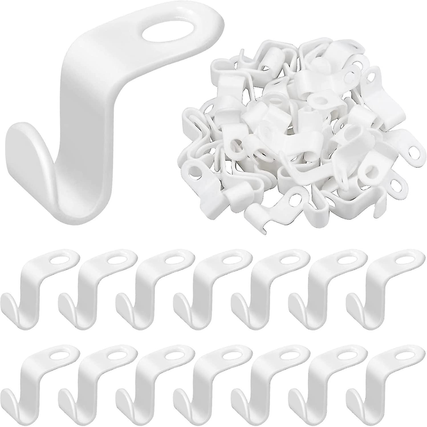 50kpl vaateripustimen liitinkoukut CSS-vaateripustimet raskaaseen käyttöön, valkoinen