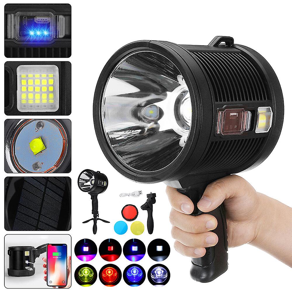Outdoor P50 T6 Led Work Light Portable Flashlight Camping Emergency Power Bank Handheld Lantern With Different Light Color