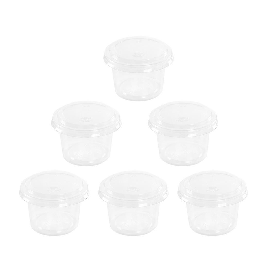 100pcs 1oz Disposable Plastic Portion Cups Clear Portion Container With Lids For Jelly Yogurt Mousses