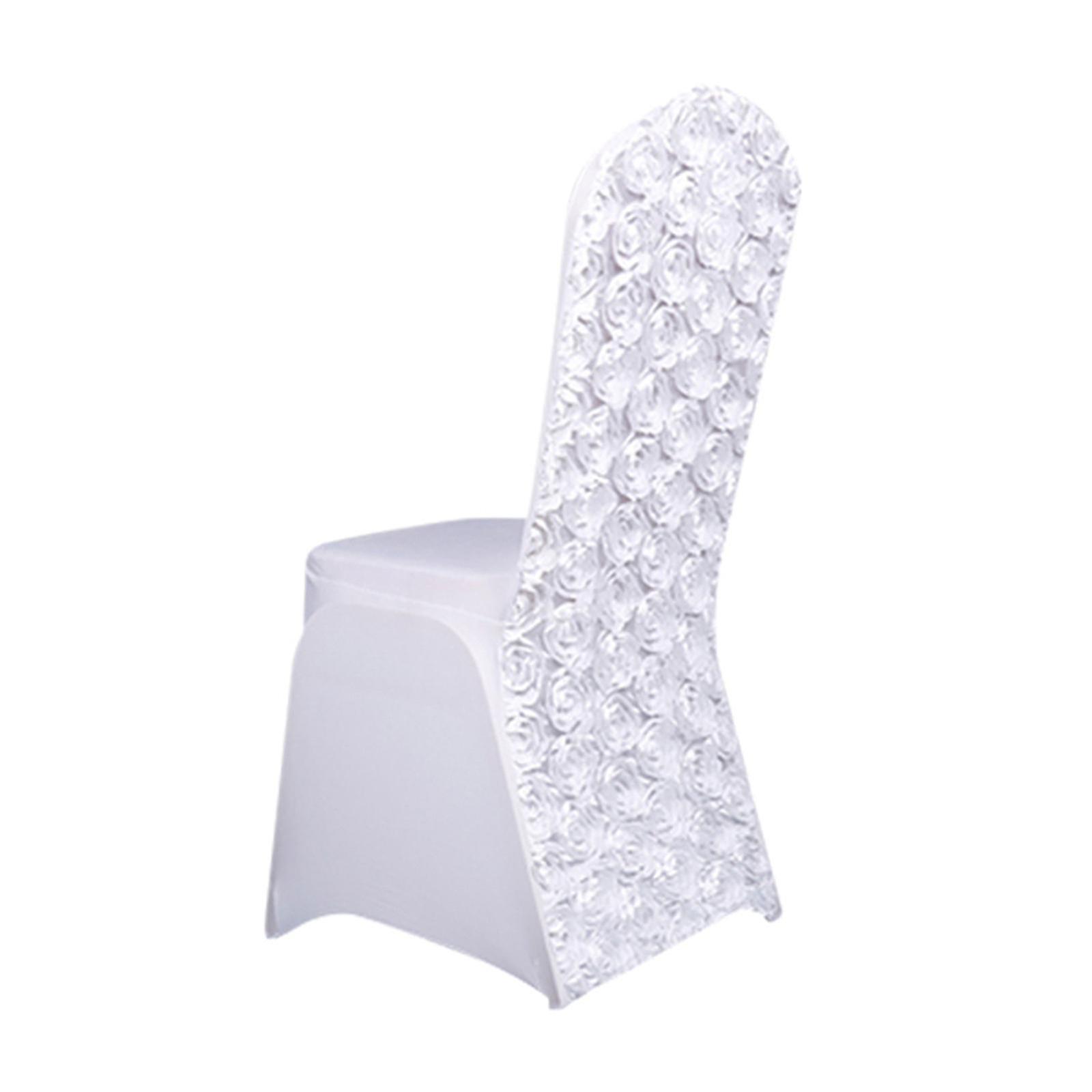 Chair Cover With 3d Rose Petals Pattern Multicolor For Wedding Rosette Banq