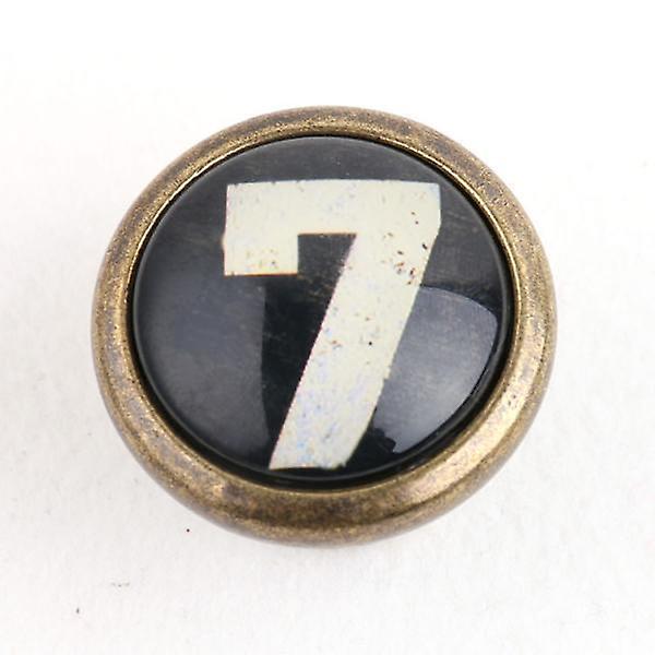 5xAntique Brass Cabinet Drawer Round Pulls Cupboard Bin Knob Handle  Number 7