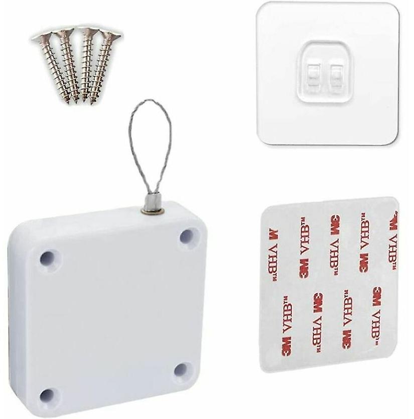 (uppsättning av 2) No-punktering automatisk dörrstängare med 800g förstärkt stål dragsko Multifunktionell automatisk dörrstängare för sovrum automatisk dörr Cl