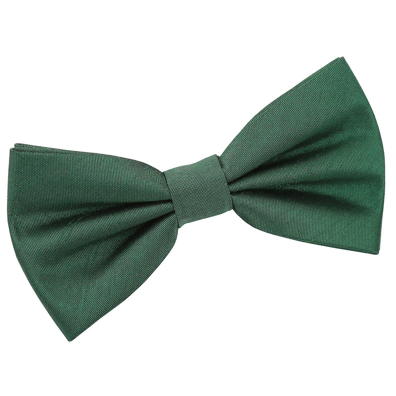 Emerald Green Plain Shantung Pre-Tied Bow Tie
