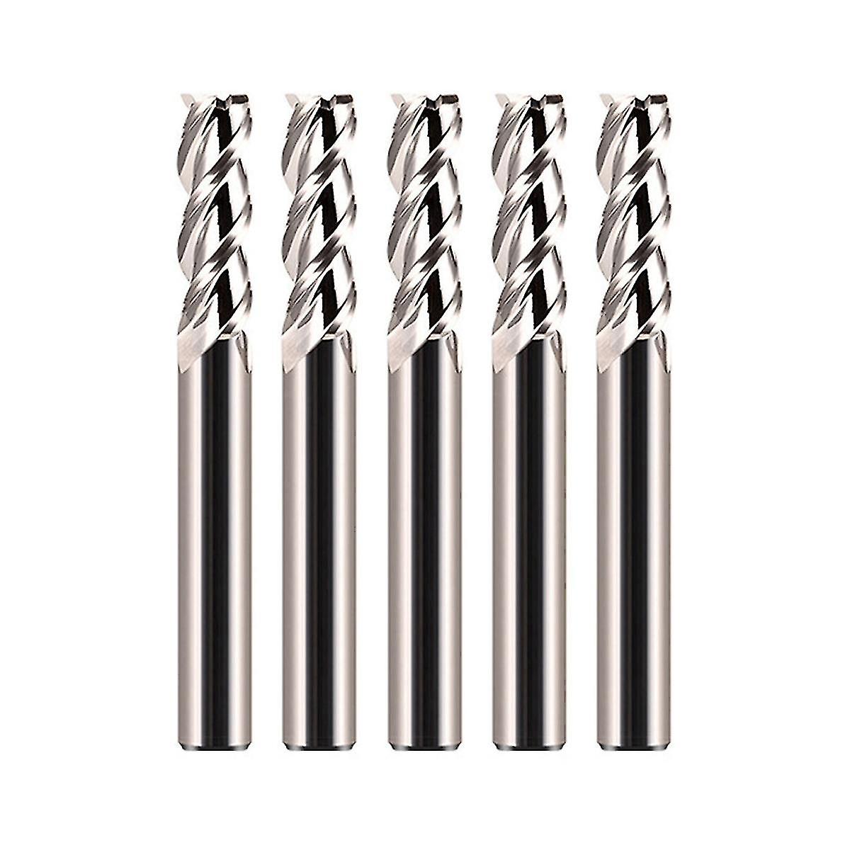 5pcs 55 degrés Spiral Upcut Router Bits Set 6mm Solid Carbide CNC Wood Router Bits pour le travail du bois