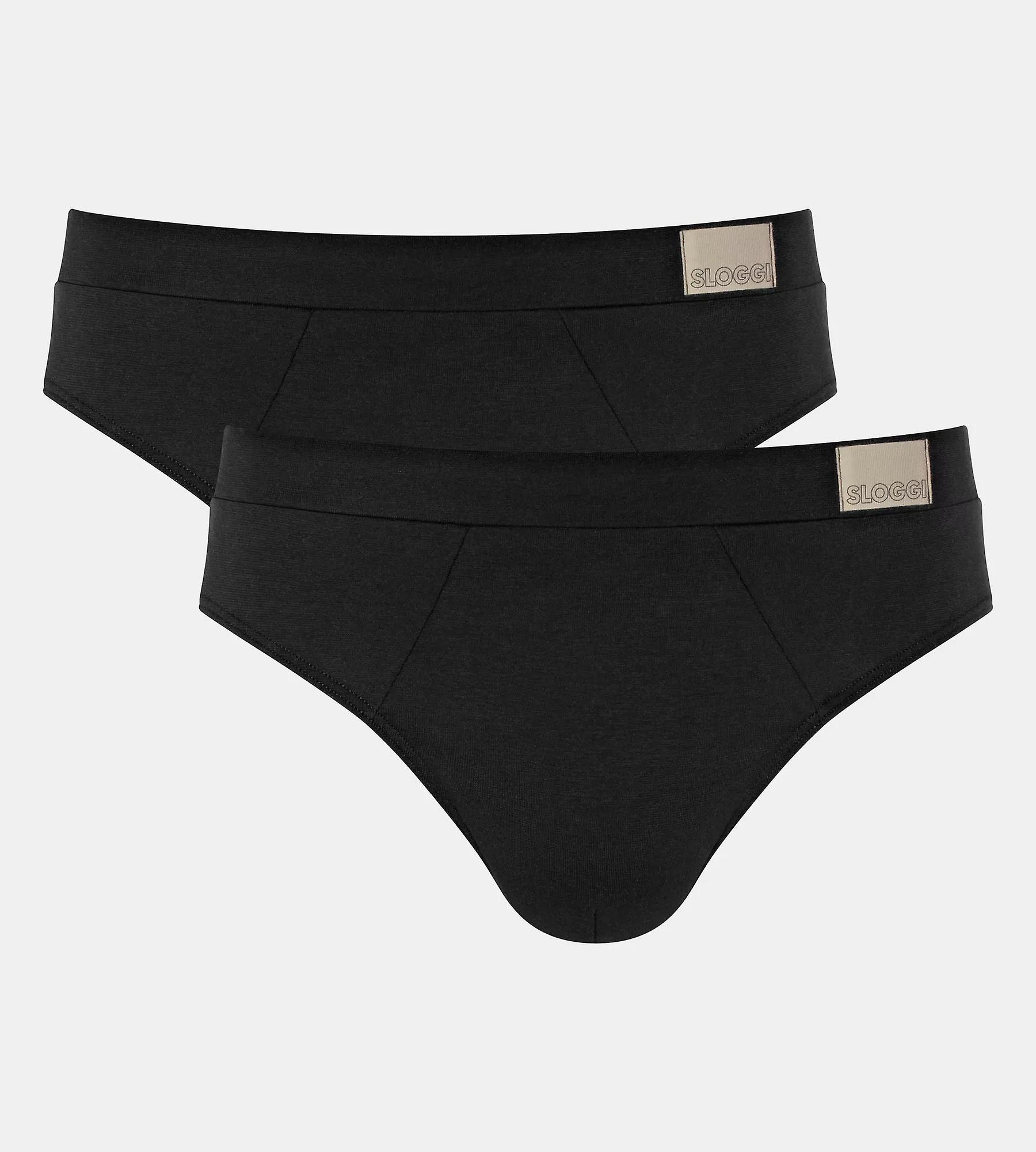 Sloggi Herren 2er Pack Go Natural Midi Slips -schwarz