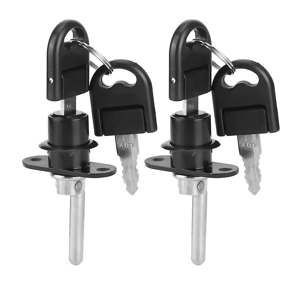 2Pcs Furniture Drawer Wardrobe File Wardrobe Lock with Keys Office Security (16mm Head Black)