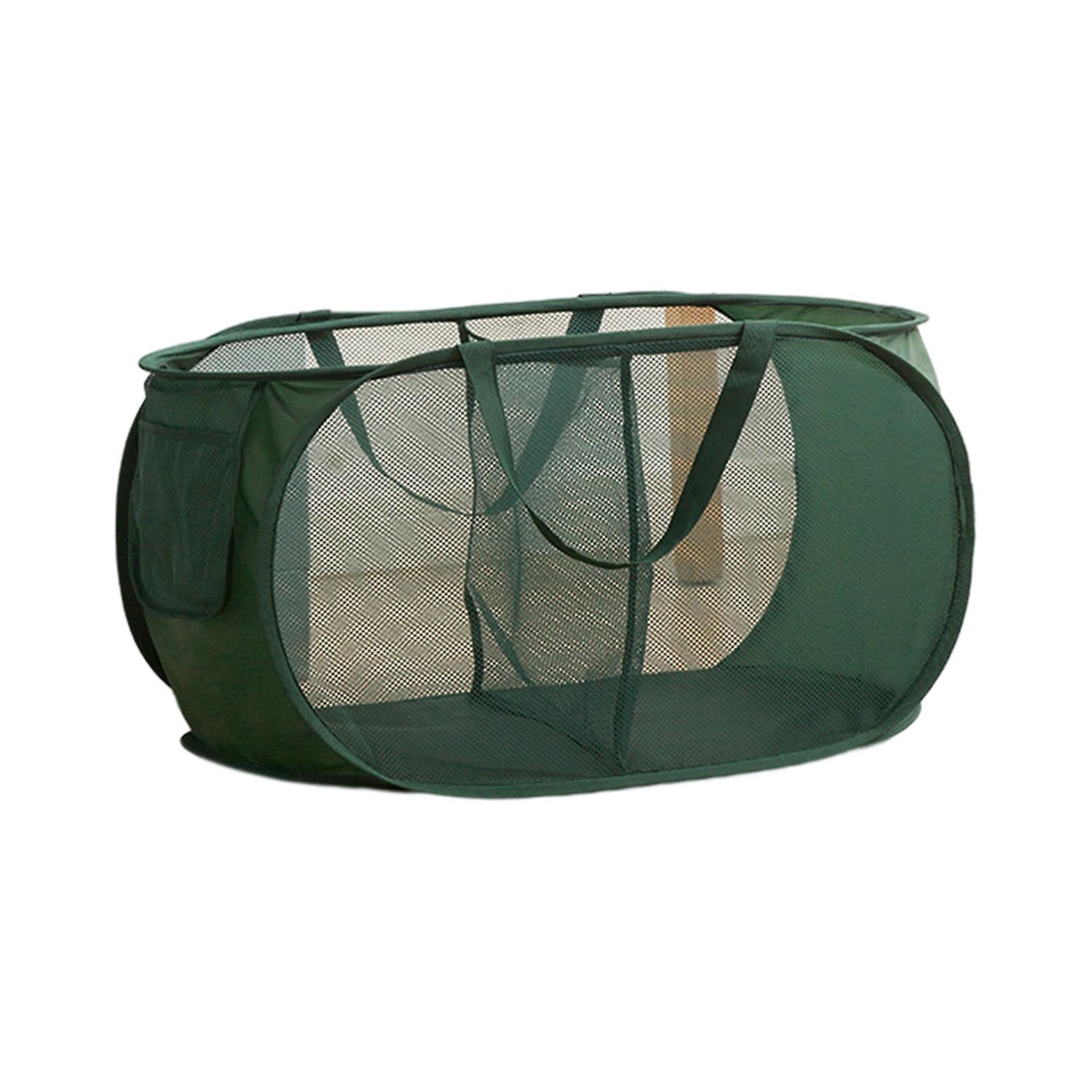 Laundry Basket with Side Pocket Sorting Collapsible Mesh Laundry Hamper Bag Clothes Organizer