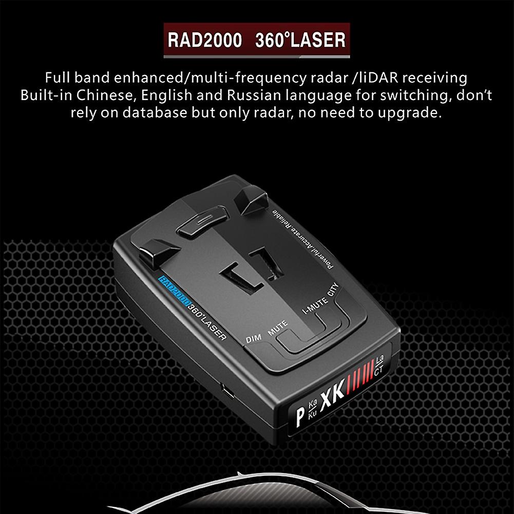 Rad2000 Multiband Radar Sensitive Radar Speed Control Detektor Kjøretøy Speed Alarm Warning System Auto tilbehør