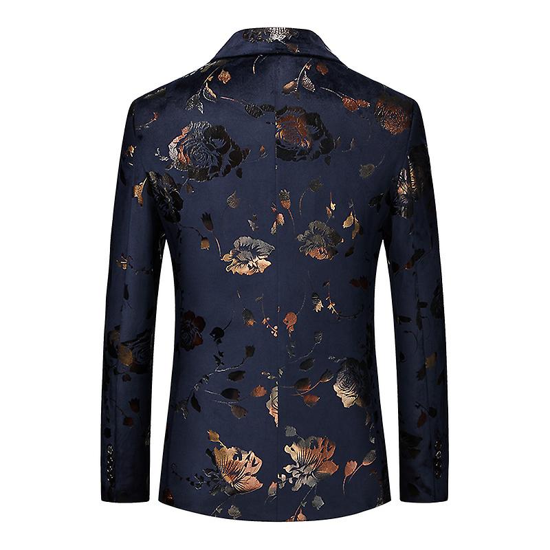 Mens Casual Bronzing Printed Coats Two-button Blazer