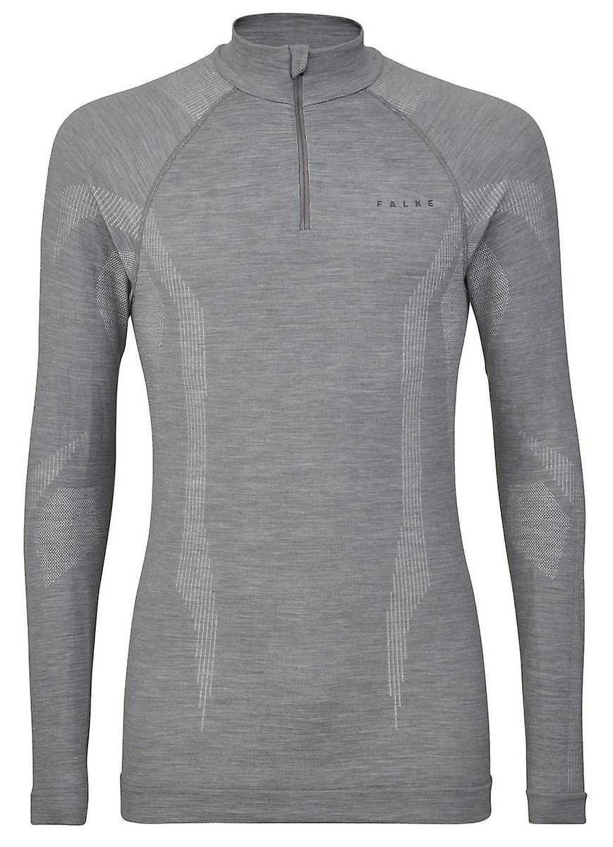 Falke Wool Tech Långärmad Zip Skjorta - Grå Heather