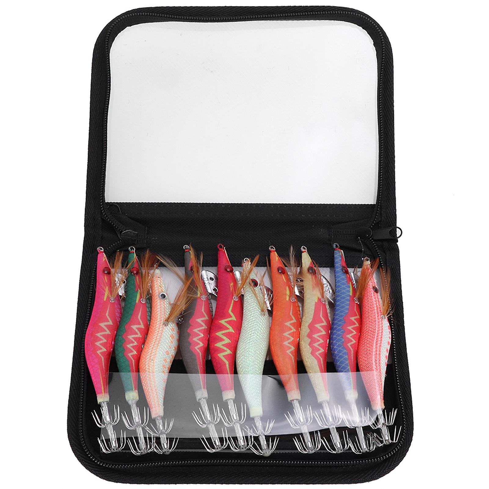 10 Stück Künstlicher Fisch Garnelen Form Köder Köder Angelgerät mit Box (Typ 3.0)