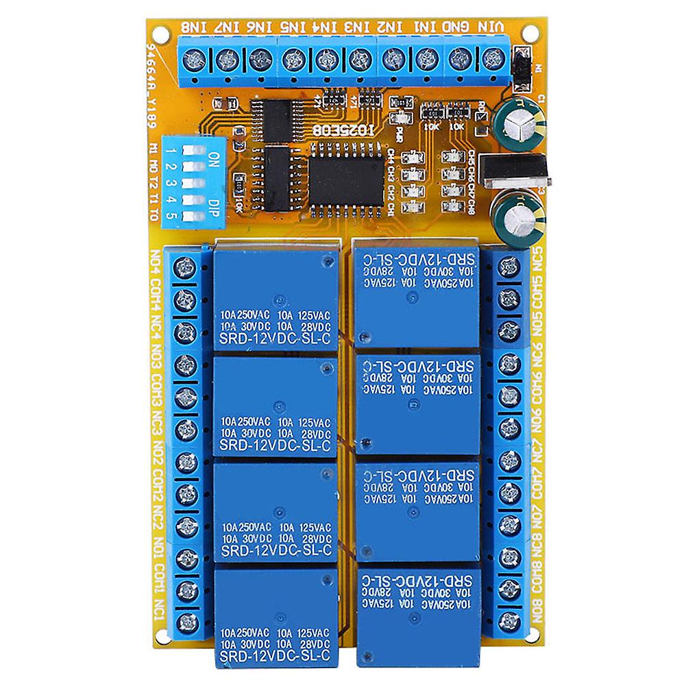 Relay Module IO25E08 Multifunctional 8 Channel Self Locking Interlock Power Conditioner 5v 12v 24V(12V )