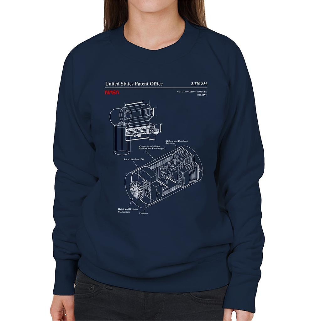 NASA US Laboratory Module Destiny Blueprint Women's Sweatshirt