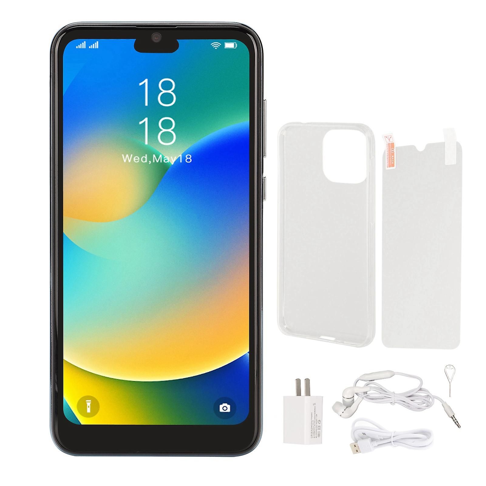 I14 Pro Max Unlocked Smartphone: 6.1" HD Screen, 6800mAh Battery, Android 11, Blue