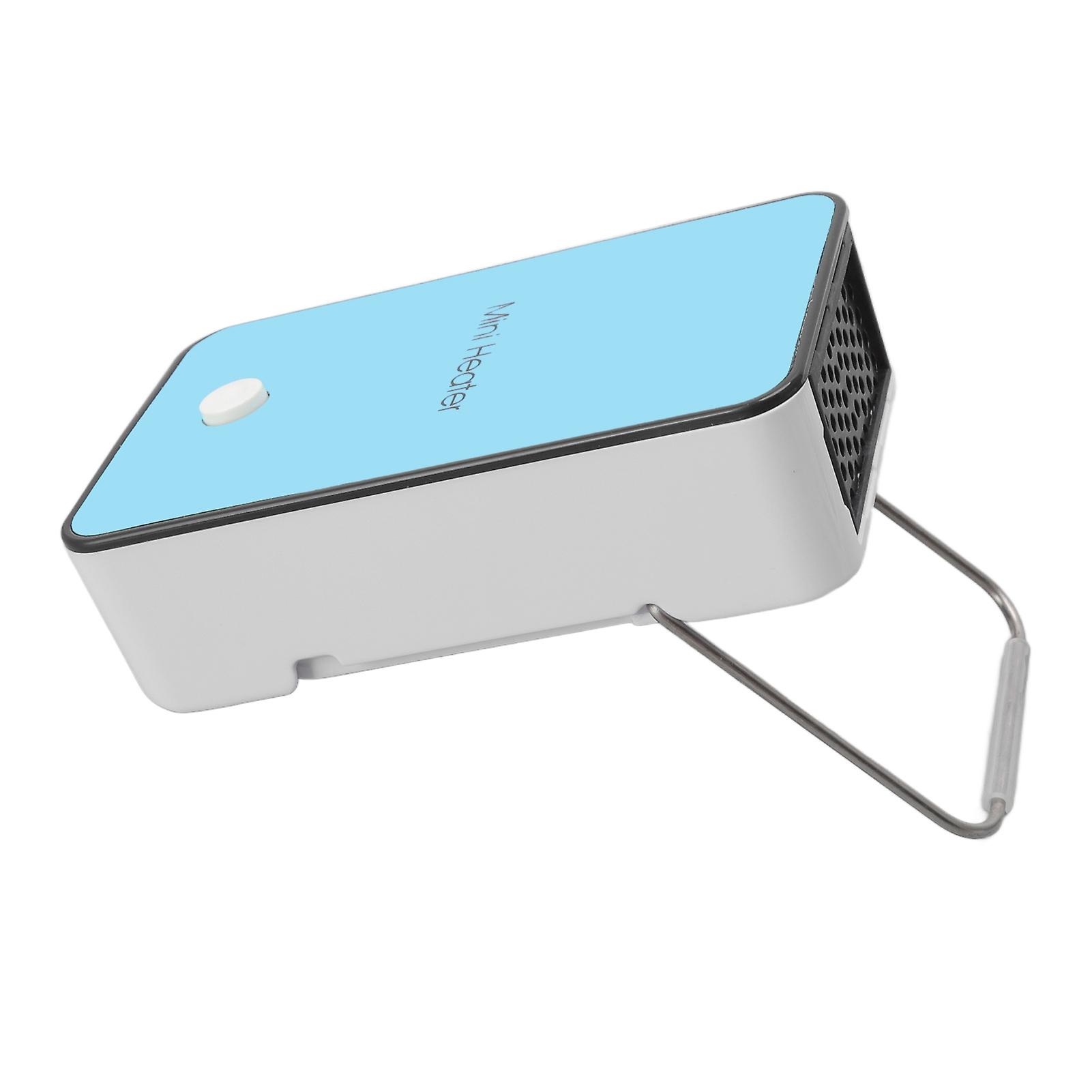 Mini Heater Fast Heating Low Noise Miniwatt Blue Portable Desk Warmer with Rotating Bracket for Room Office School Desktop US Plug 110V