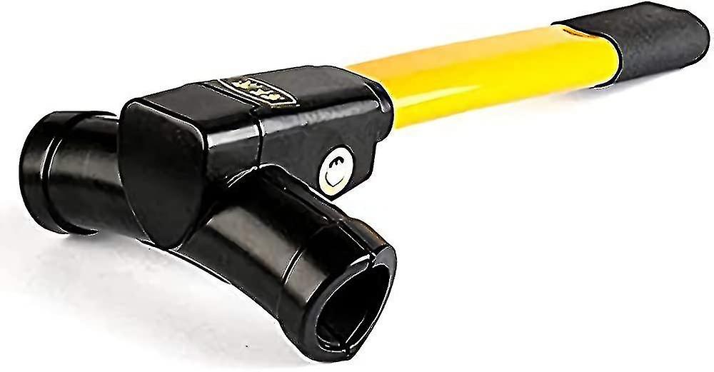 Universal Security Anti Theft Retractable Heavy Duty Car Steering Wheel Lock With 2 Keys - Yellow