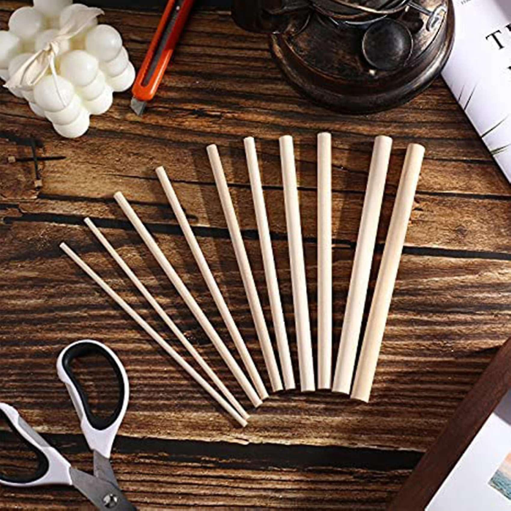 100 Bastoncini In Legno Colorati | 5 Mm X 15 Cm | Per Lavoretti Creativi E Fai Da Te