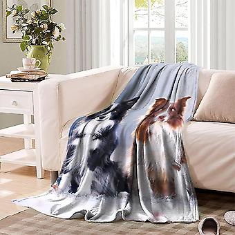 Border Collie Sorrisi Happy Dog Coperta per divano letto divano morbido e caldo flanella coperta e tiri 127 x 152 cm