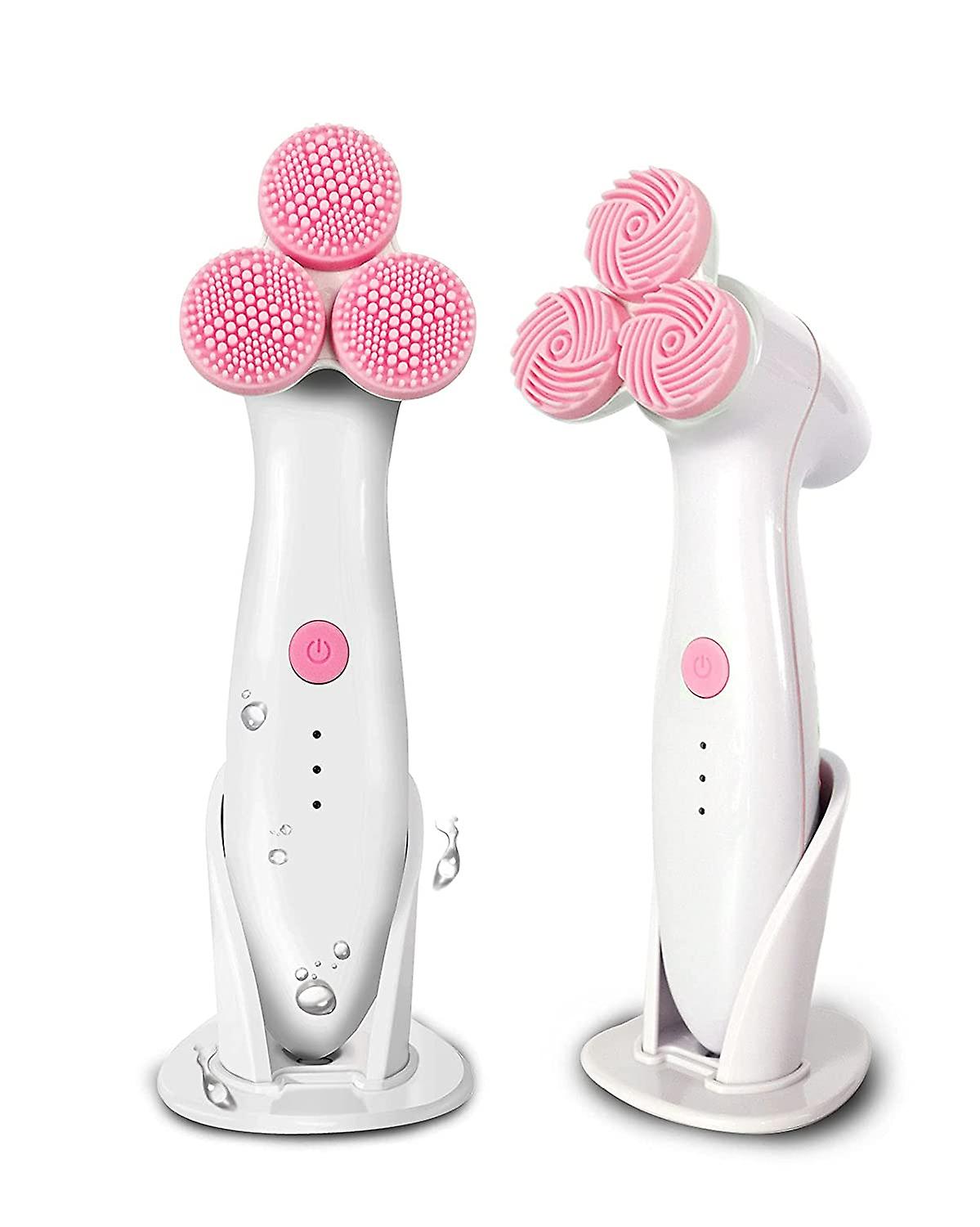 سونيك سيليكون الوجه فرشاة التطهير إزالة الرؤوس السوداء حب الشباب مسام آلة التطهير تقشير الوجه فرشاة الجهاز مع قاعدة