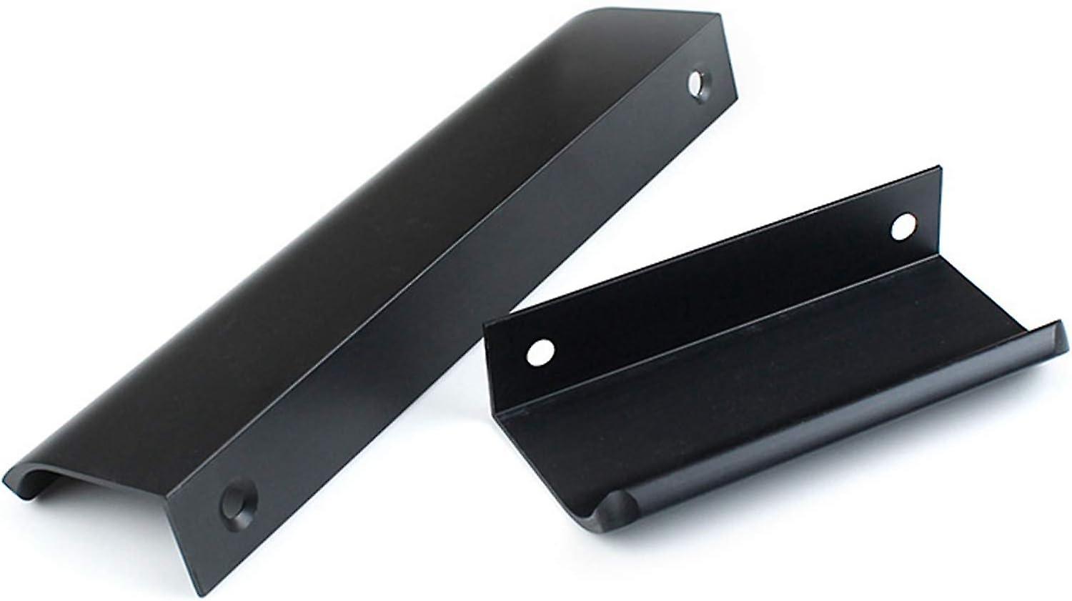 Kitchen Cabinet Handle Drawer Curved Door Handle Pull Knobs Black Invisible Concealed Hidden Pull Ha