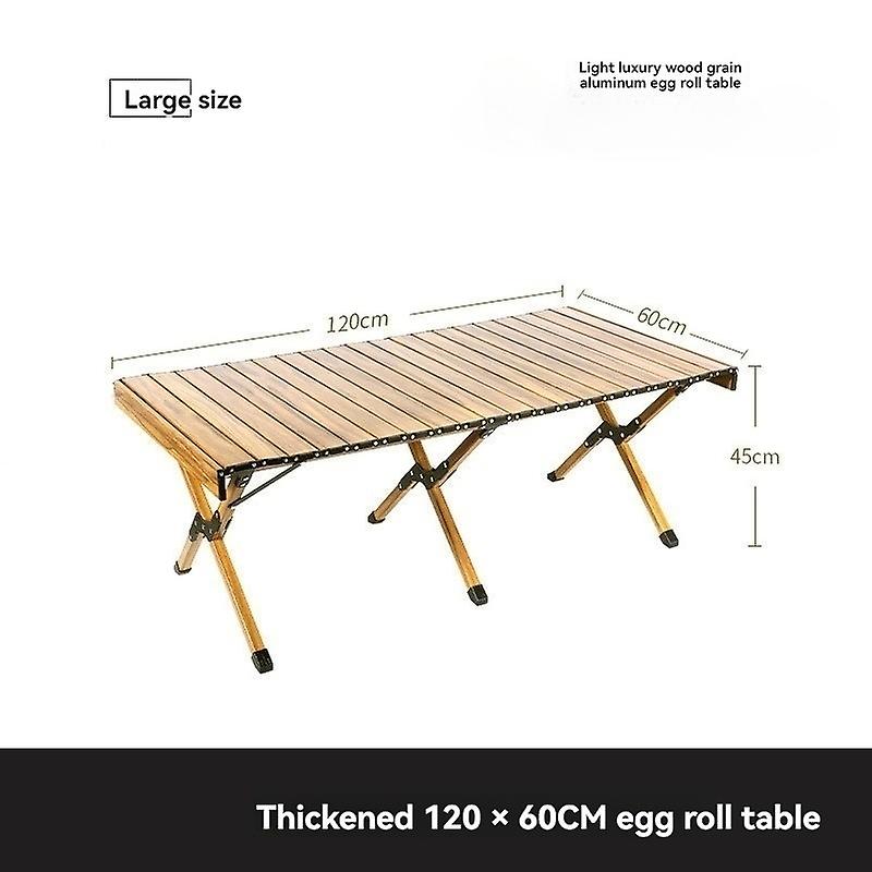 طاولة كعكة قابلة للطي من الخشب الصلب للبالغين ، مناسبة للمخيمات والنزهات مقاس 120 * 60 سم