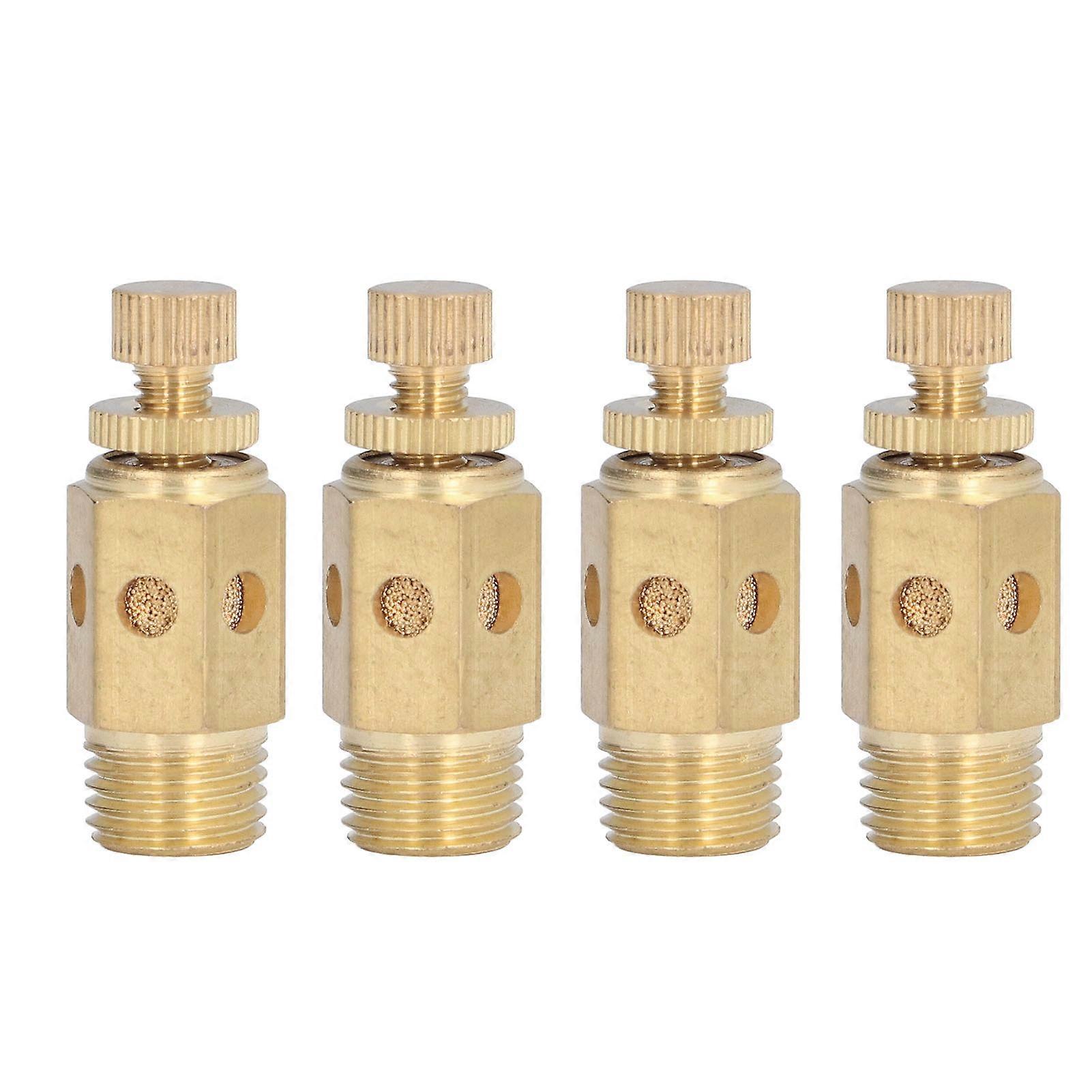 4pcs Pneumatic Muffler Brass Air Flow Silencer Exhaust Noise Reducer Fitting Set Kit