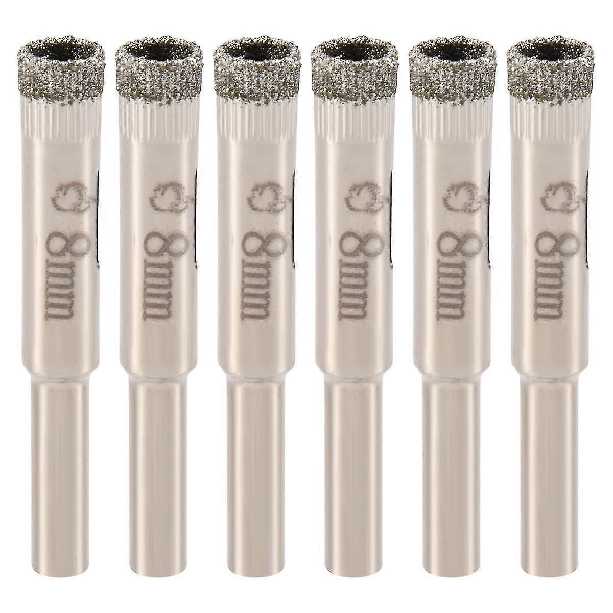 6 Pcs 8mm Diamond Core Drill Bits Ceramic Tile Glass Hole Saw