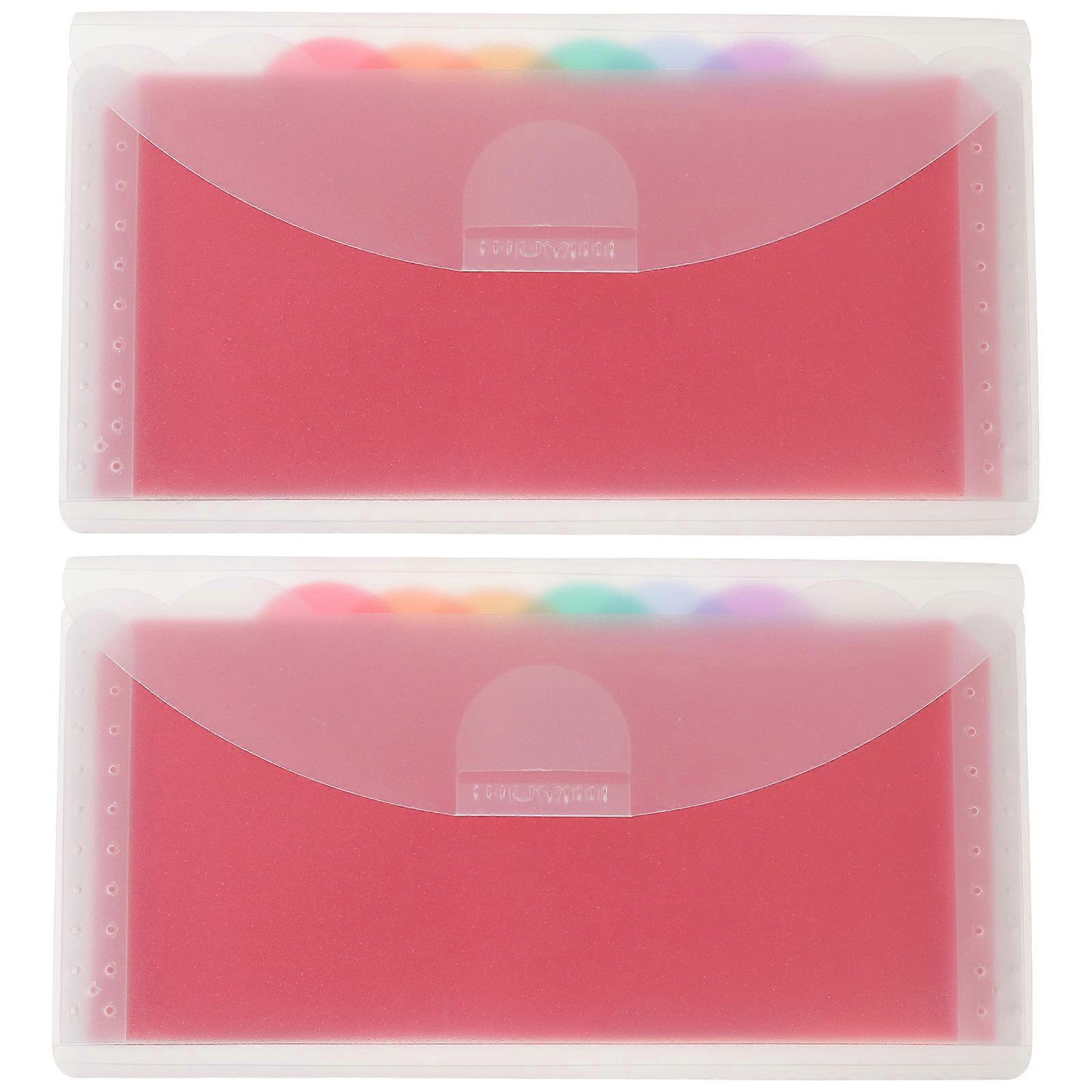 2Pcs Receipt Organizer File Folder Plastic Accordion Folder Small Accordion Organizer Money Organizer