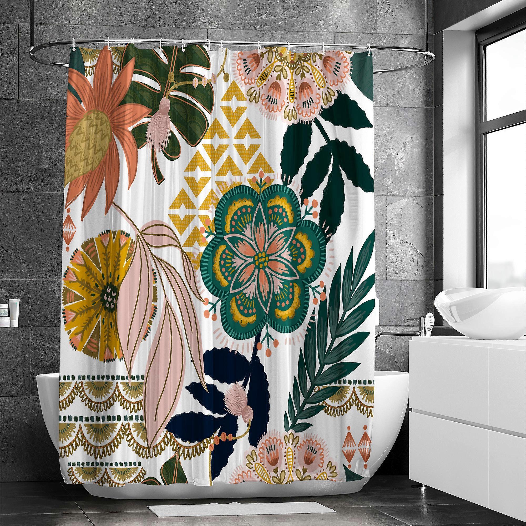 4Pcs Bathroom Shower Curtain Set, Sparkling Diamond-Pattern Bathroom Curtain With 12 Hooks, Bathroom Non Slip Rugs, Toilet Cover Mat, Bathroom Partiti