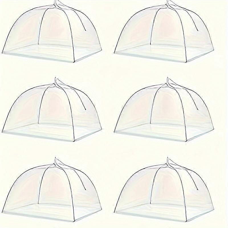 6-Pack Large Mesh Food Cover Tent Set - Durable, Bug-Proof Umbrella Design for Outdoor BBQs, Picnics & Parties - Reusable, Collapsible, Sun-Safe 17x17