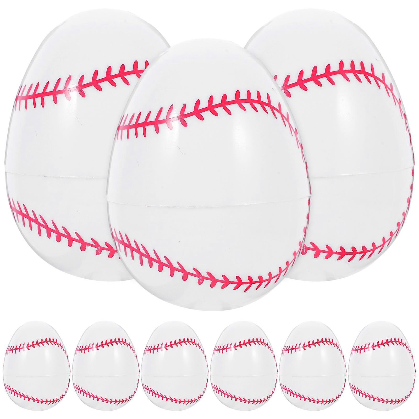 12pcs Printed Plastic Eggs Easter Egg Baseball Easter Basket Stuffer Party Openable Easter Eggs