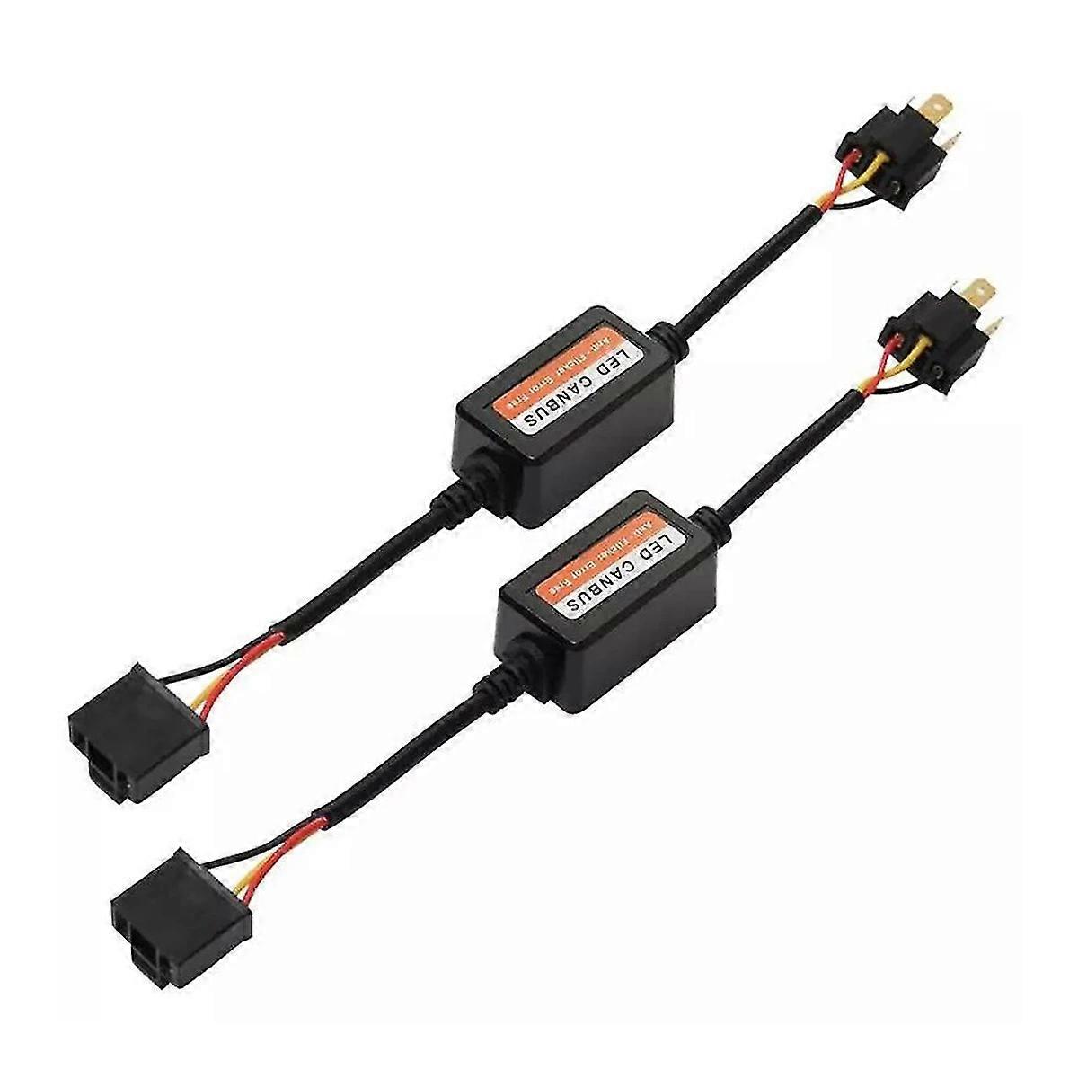 H7 Led Headlight Error Free Warning Resistors Decoder Anti Flicker Uk2pcs-black