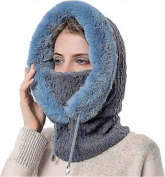 قناع التزلج النسائي الصوف هود قبعة الشتاء مع غطاء الرقبة قناع غطاء الوجه للرياضة في الهواء الطلق المشي