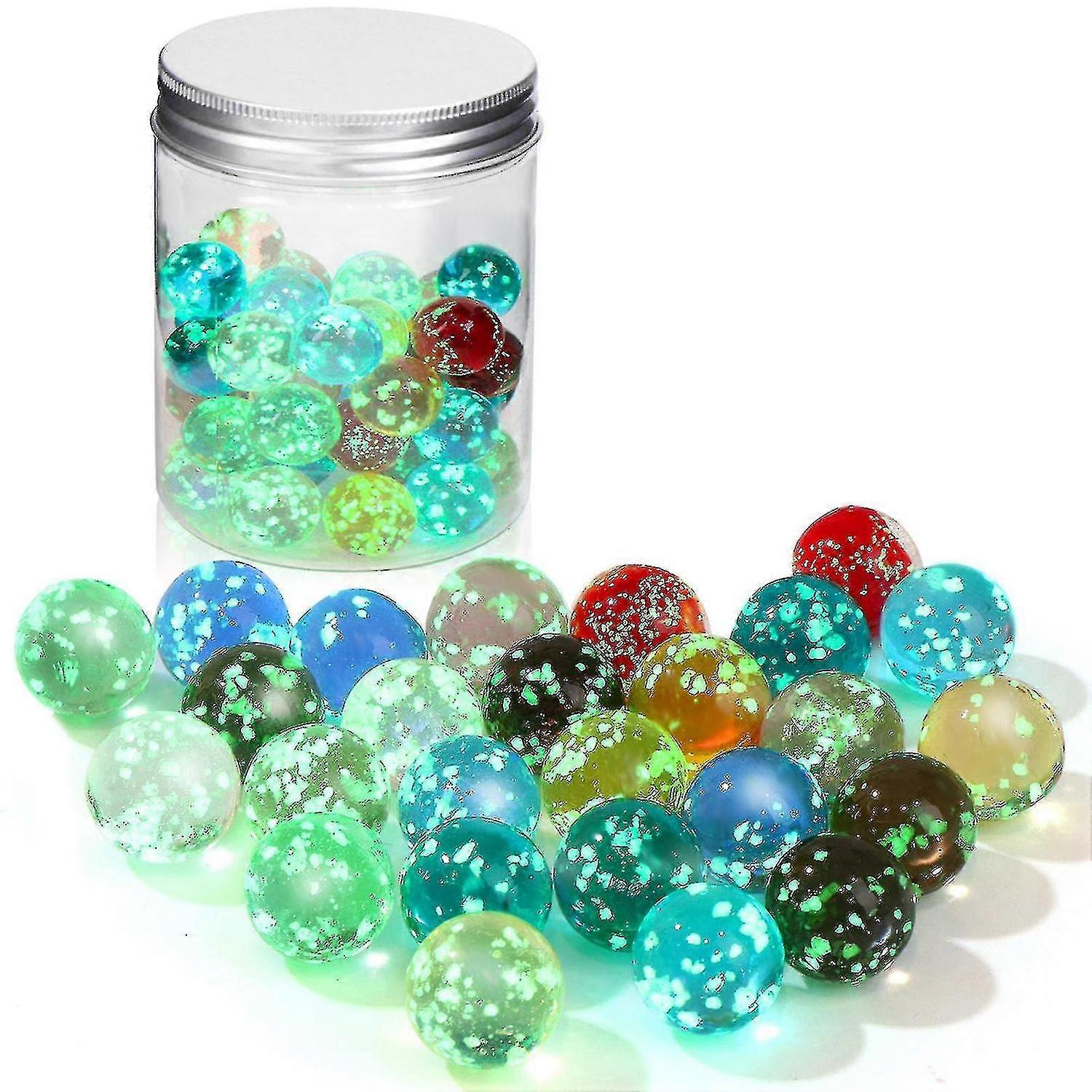 Marbles Bulk, 40pcs/set Marbles Glow In The Dark For Marble Run Game, Colorful G