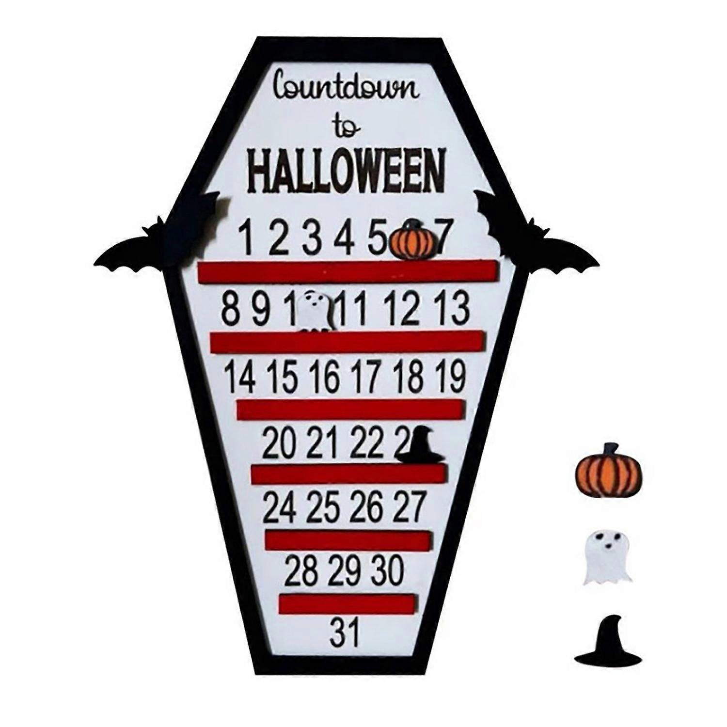 Halloween Countdown Calendar Wooden Ghost Pumpkin Countdown Calendar Reusable Halloween Horror