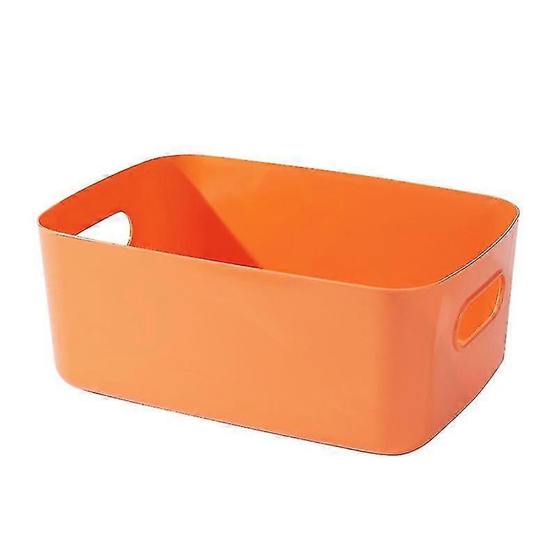 Small Items Storage Box Desktop Plastic Cosmetic Basket Kitchen Snack Medium Orange 5pcs