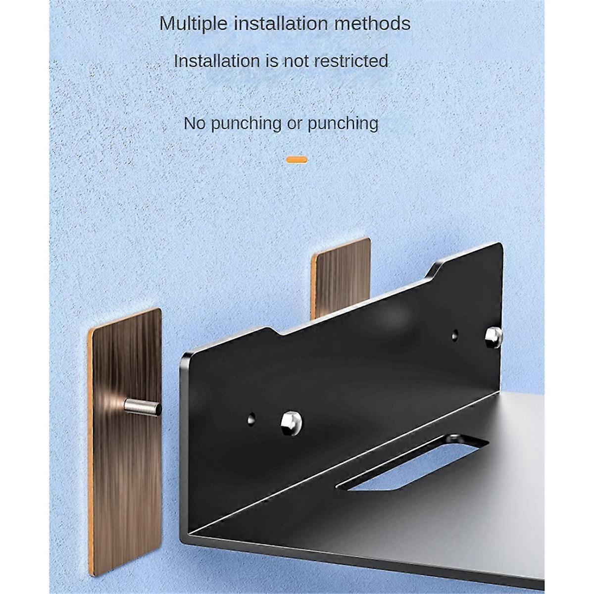 Wall Shelf Holder Floating Shelf Stand Wall Mount Storage Rack for TV Projector Speaker Camera Router, Small