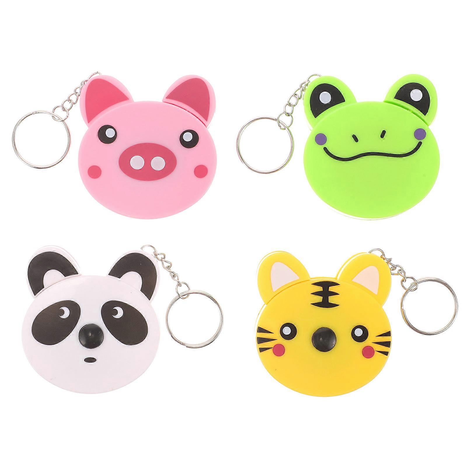 4pcs Mini Tape Measure Adorable Retractable Keychain Measuring Tape Children Measure Tape