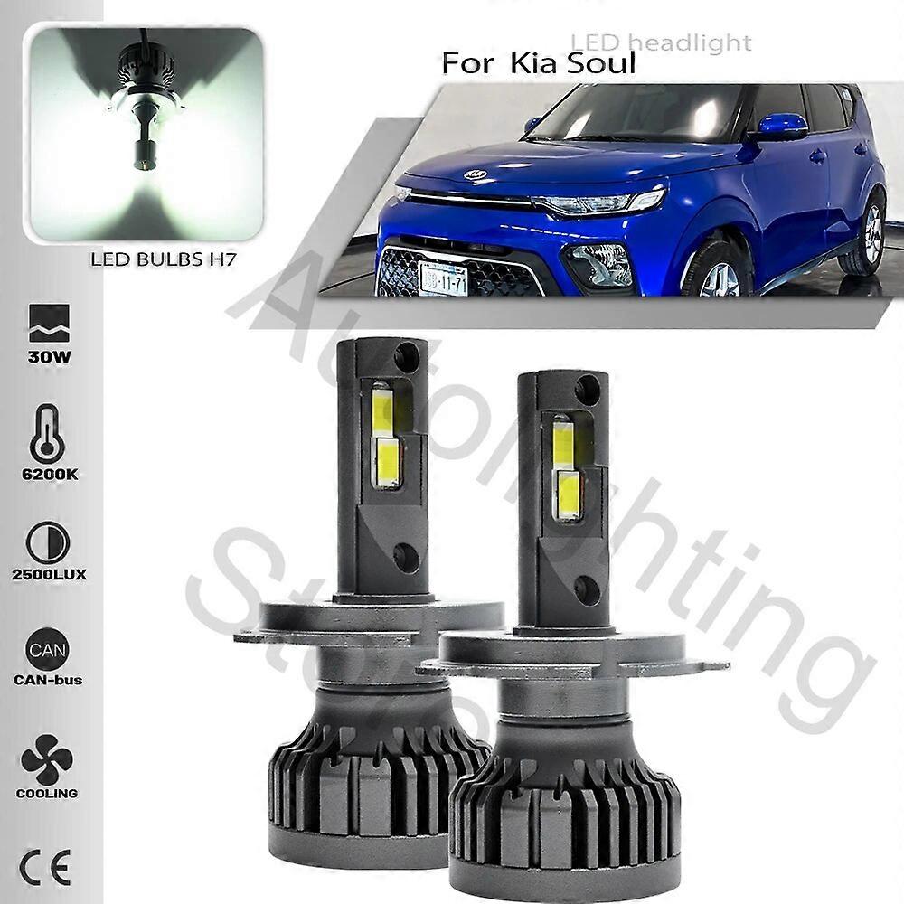 2PCS H19 Led Bulbs Car Headlights Super Bright High Low hi/lo Beam 6500K White For KIA Soul 2020 2022 2022 2023 canbus no error