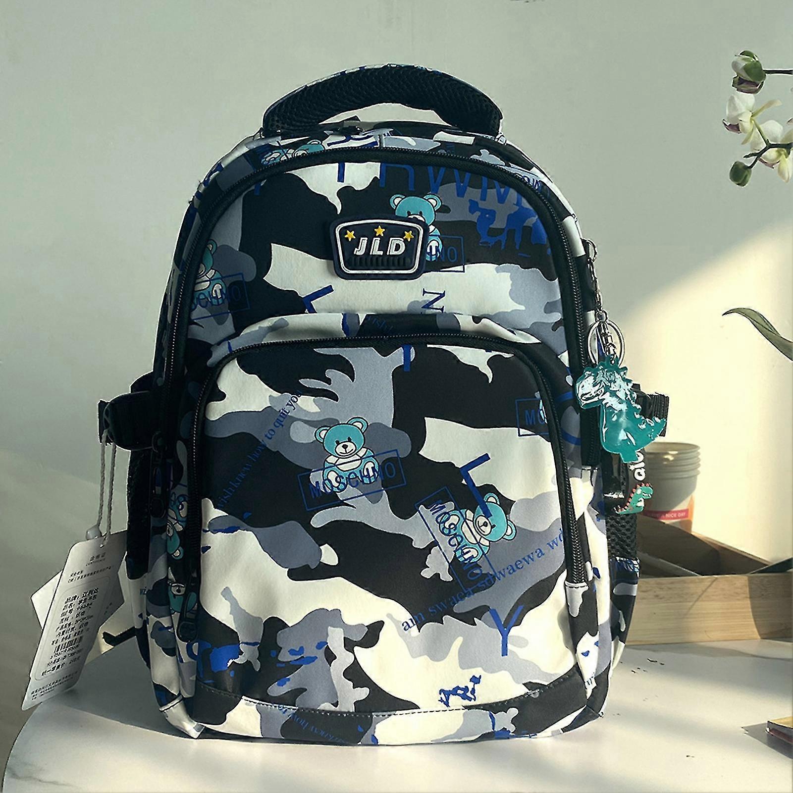 Students Leopard Print Lightweight Backpack Durable Oxford Fabric Large Capacity Backpack For Elementary School Students
