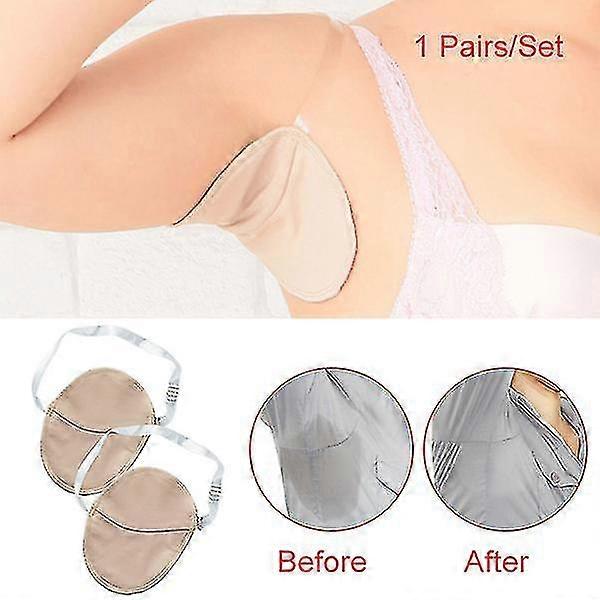 Underarm Absorbing Sweat Shield Pad Washable Armpit Sweat Guards Shoulder2pcsbeige)