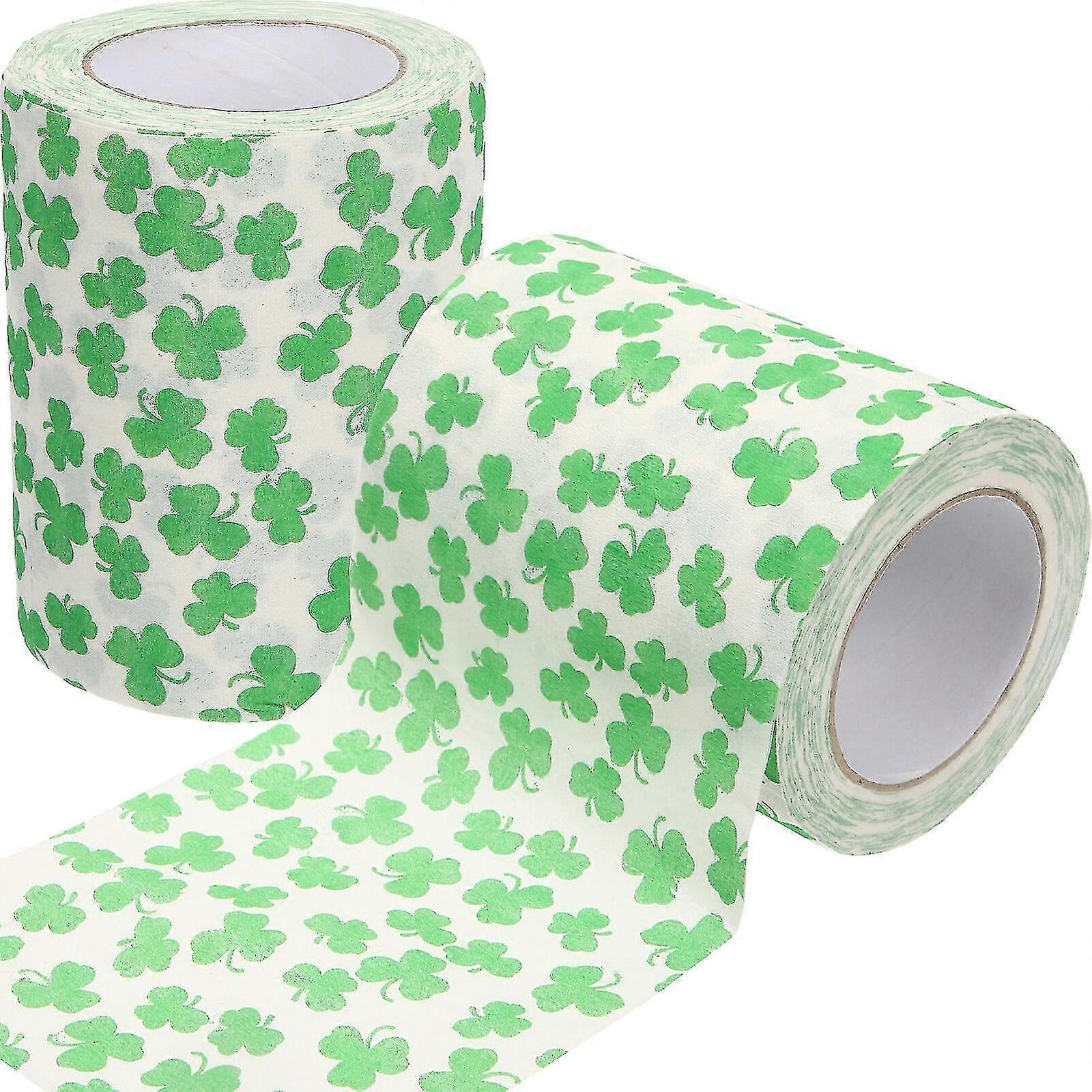 2 Rolls Clover Pattern Toilet Paper Roll Paper Tissue Paper Bathroom Toilet Paper Roll