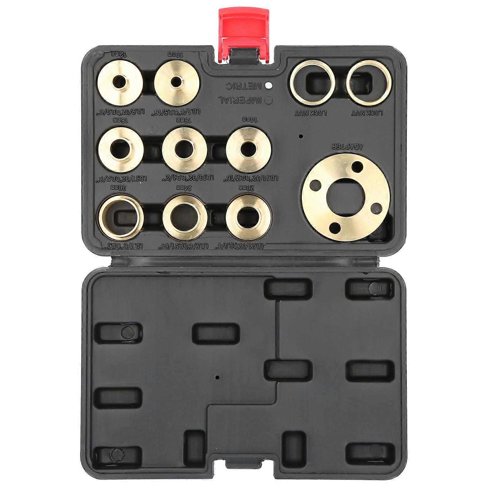 11Pcs/Set Brass Template Router Guides Kit with Lock Nut Adapter Router Accessory
