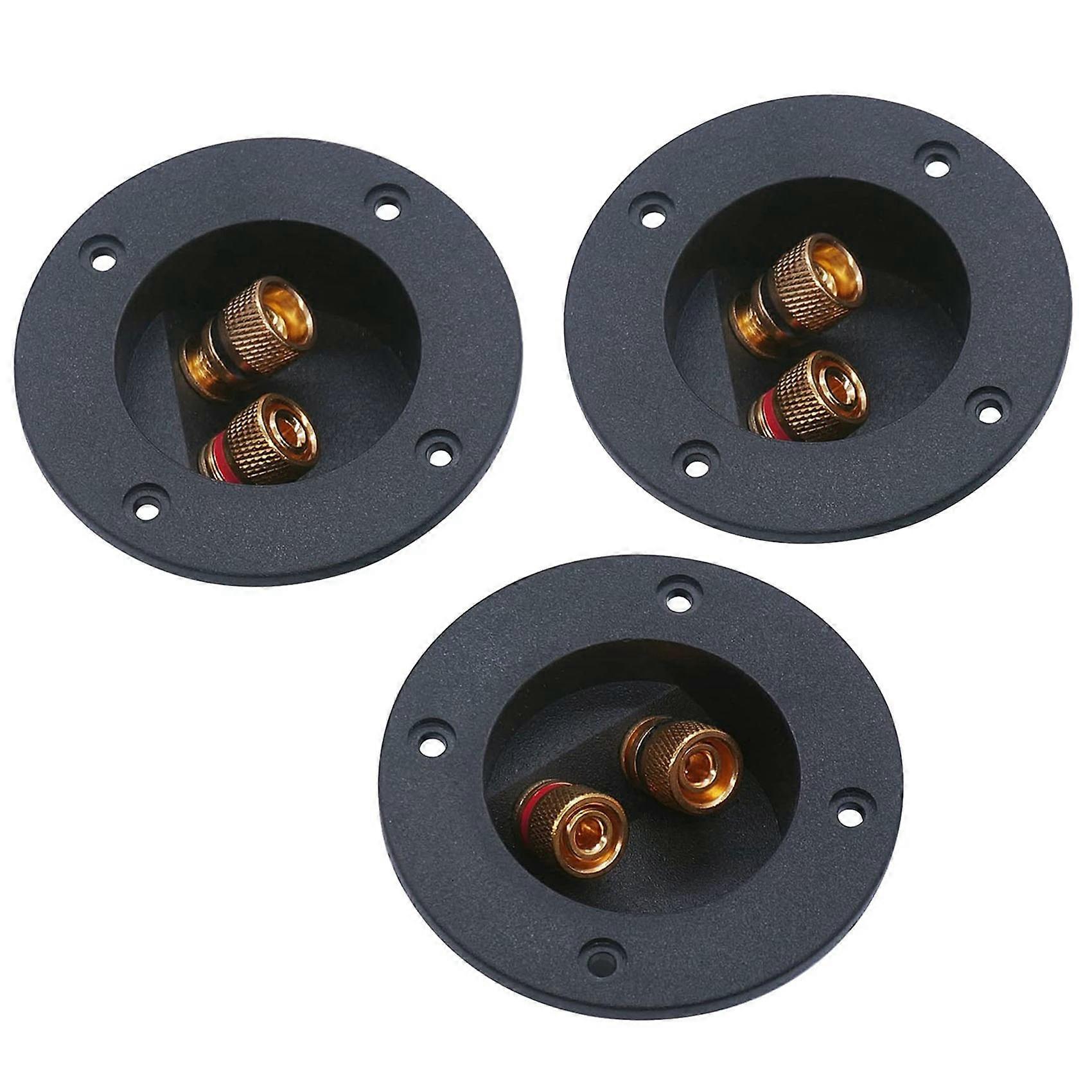 3 Pcs DIY Home Car Stereo 2-Way Speaker Box Terminal Binding Post Round Spring Cup Connectors Subwo