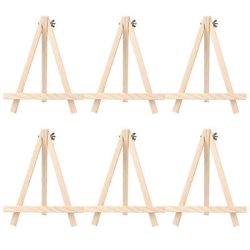 6pcs small wooden easel tabletop desk calendar display stand wood artist triangle frame easel photo frame bracket photo painting triangle easel for ki
