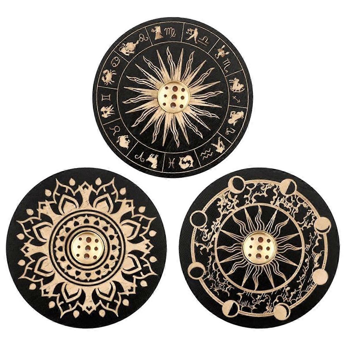 Incense Holder for Sticks Wood Incense Tray Holder with 9 Hole for Yoga Meditation and Home Decorat