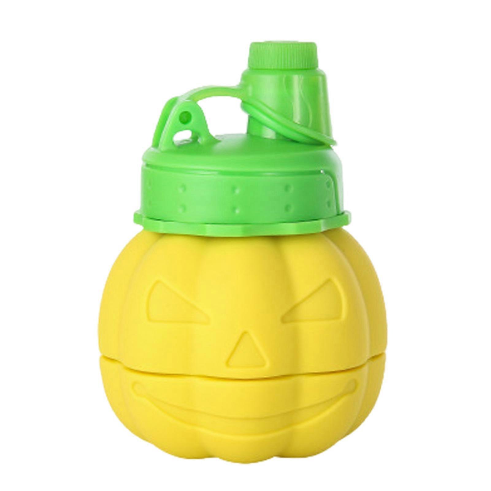 550 مللي زجاجة ماء اليقطين القابلة للطي مانعة للتسرب المحمولة خفيفة الوزن في الهواء الطلق ركوب الدراجات صالة الألعاب الرياضية اللياقة البدنية الرياضة السفر سيليكون قابل للطي كوب الشرب